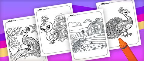 Peacock Coloring Coloring Pages | ABCmouse