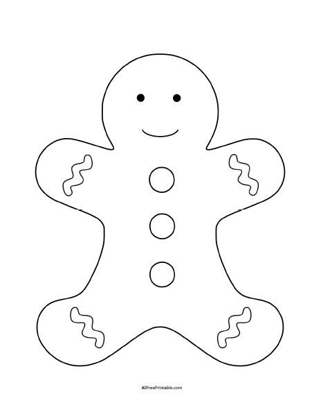 Gingerbread Man Coloring Page – Free Printable