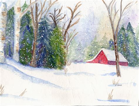 Christmas Barn Painting by Janet Kane - Fine Art America