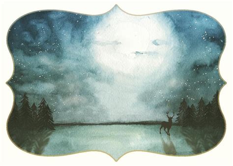 Moonlight forest watercolor Great Wave, Moonlight, Forest, Waves ...