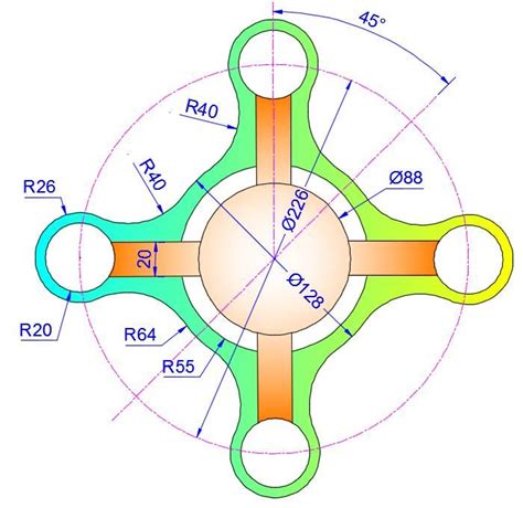 AutoCAD_2D_Exercises_19 practice drawings for beginners | Drawing ...