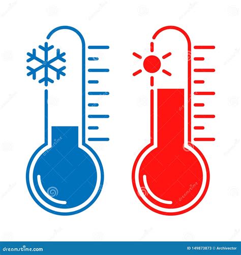 Termômetros Com ícones Gráficos Das Temperaturas Do Alto E Baixo ...