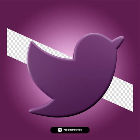 Premium PSD | Psd purple twitter logo