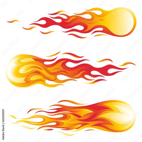 fireball vector illustration set Stock Vector | Adobe Stock