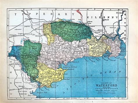 County of Waterford Map Original 1901 Atlas of Ireland Map - Etsy