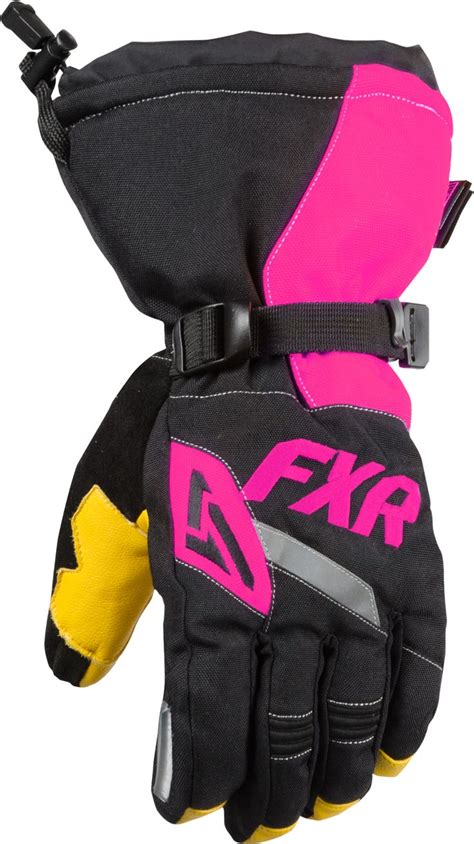 FXR Racing - 2015 Snowmobile Apparel - Women's CX Glove - Black/Fuchsia ...