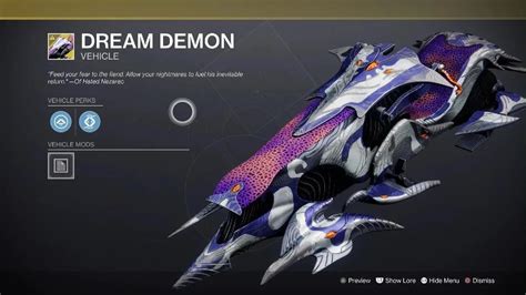 Destiny 2 Root of Nightmares Dream Demon Sparrow