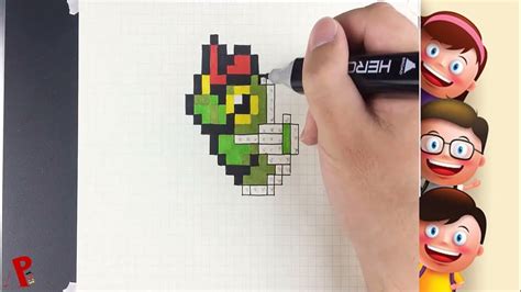 How To Draw Caterpie Pokemon Pixel Art | Pixelart123 - YouTube