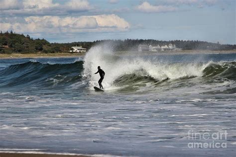 Surfing A Beautiful Wave At Popham Beach Photograph by Sandra Huston ...