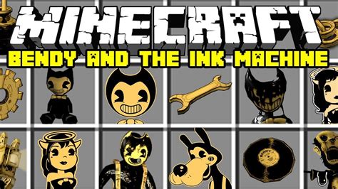 Minecraft BENDY AND THE INK MACHINE MOD / SUMMON BENDY, BORIS, ALICE ...