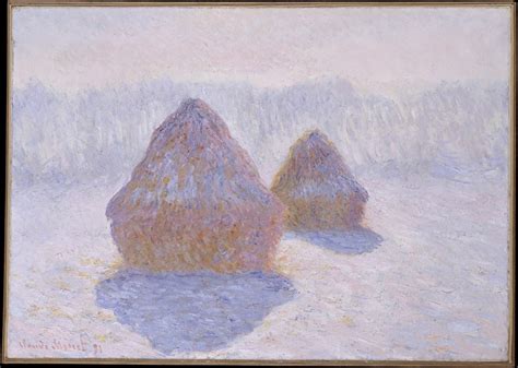 Haystacks (Effect of Snow and Sun) by Claude Monet - Artvee