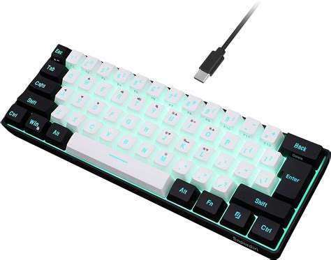 Snpurdiri K60 60% Gaming Keyboard, 61 Keys Multi Color RGB Illuminated ...