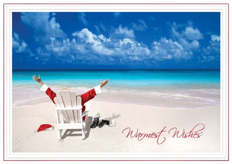 Santa Relaxing at Beach - Sussex Printing Corp. | Beach christmas card ...