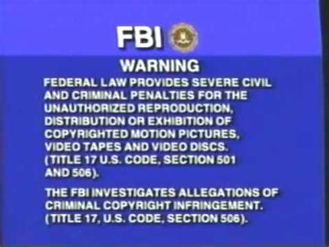 Sony Pictures Home Entertainment FBI Warning (1982, Colorized FBI Seal ...