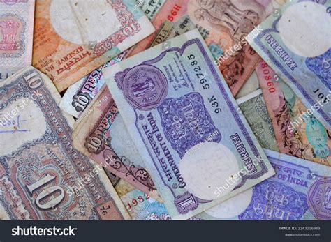 Vintage Old Indian Currency Background Old Stock Photo 2243216989 ...