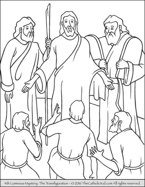 Luminous Mysteries Rosary Coloring Pages - The Transfiguration ...