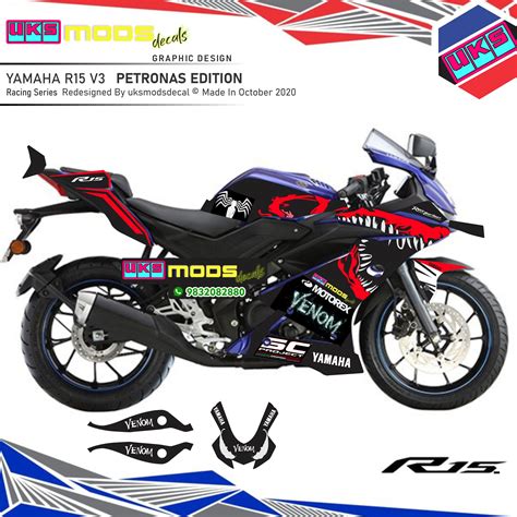 Buy Yamaha R15 V3 Full Body Wrap Custom Decalsstickers Venom Edition ...