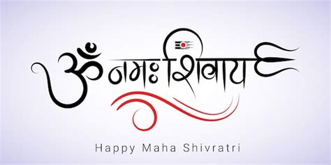 Premium Vector | Maha shivratri greeting with om namah shivay hindi ...