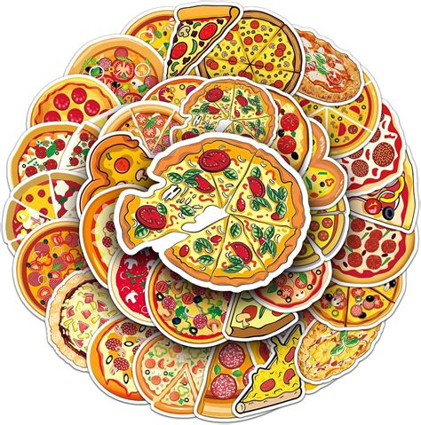 Amazon.com: Pizza Stickers Pizza Stickers Pack 50pcs-Suitable for ...