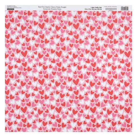 Red, Pink & White Hearts Scrapbook Paper by Recollections®, 12" x 12 ...