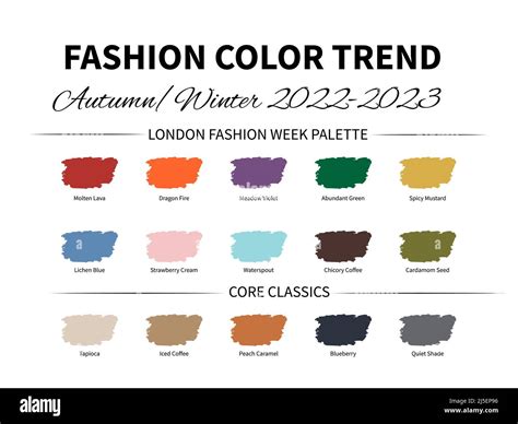 Fashion Color Trend Autumn - Winter 2022 - 2023. Trendy colors palette ...