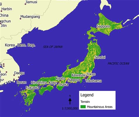 Japan’s Mountainous Areas Map - World Maps Enviro-Map.com