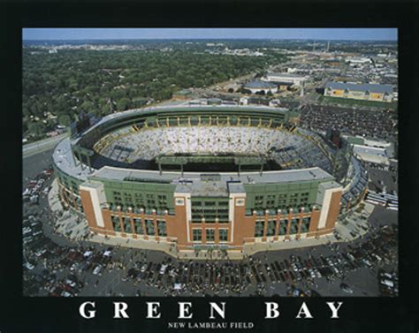 Lambeau Field Aerial Poster - the Stadium Shoppe