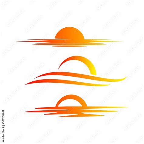 Sunset logo design template vector illustration Stock Vector | Adobe Stock