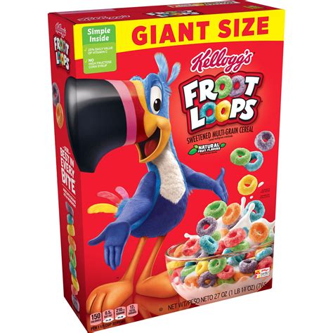 Kellogg's Froot Loops, Breakfast Cereal, Original, Giant Size, 27 Oz ...