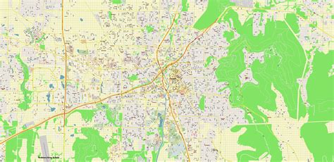 Huntsville Alabama US PDF Vector Map: City Plan High Detailed Street ...