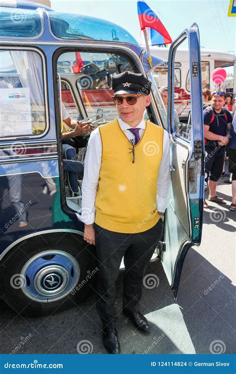 The Driver in Uniform at the Bus. Editorial Stock Image - Image of ...