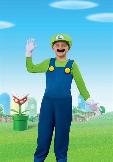 Boys Super Mario Brothers Luigi Deluxe Costume | Super Mario Costumes ...