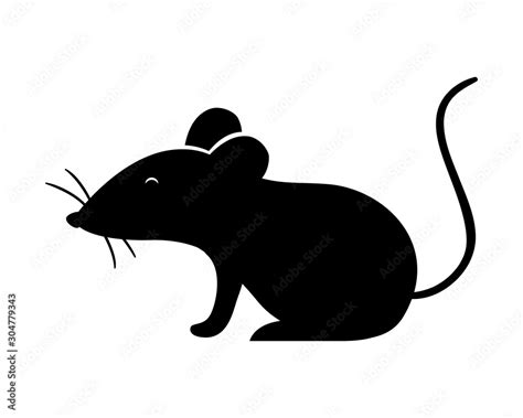 Isolated mouse silhouette vector design Stock Vector | Adobe Stock