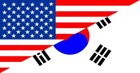 United States Of America And South Korea Half Country Flag Photo ...