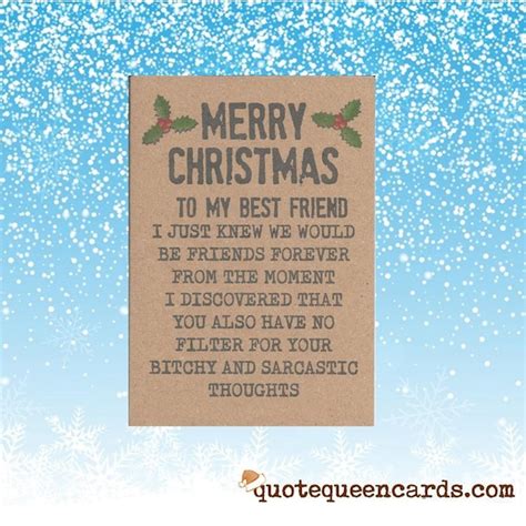 Merry Christmas BEST FRIEND Funny Card For Friend Best | Etsy