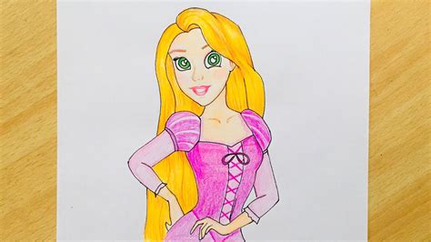 How to Draw RAPUNZEL from Tangled | Easy Step-by-Step for Beginners ...