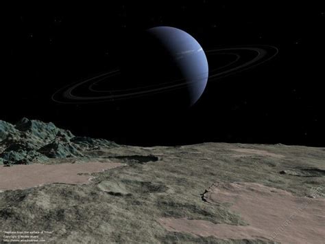 Neptune from the surface of Triton ( | Paisajes, Arte espacial, Astronomía