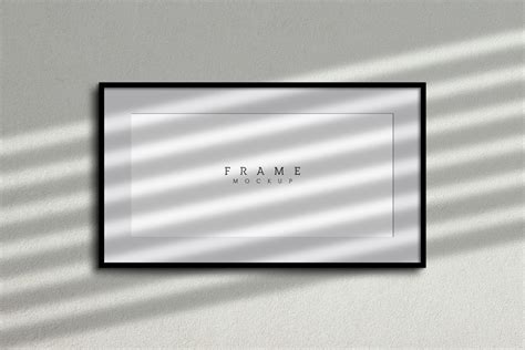 Black Picture Frame with Shadows Mockup - Mockup World