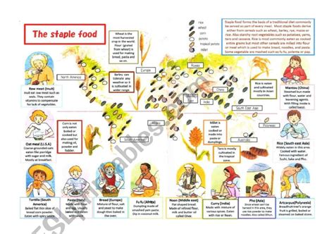 Staple food around the world - ESL worksheet by micah