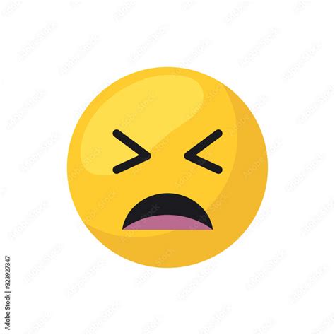 Frustrated emoji face flat style icon vector design Stock Vector ...