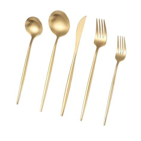 Matte Gold Flatware - Place Setting - Heirlooms and Co.