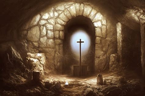 Christian Easter Concept Jesus Christ Resurrection Empty Tomb Of Jesus ...