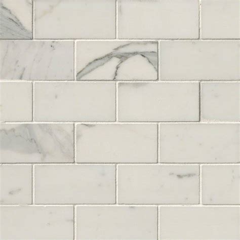 Calacatta Gold 2x4 Polished Marble Backsplash - Kitchen Cabinets ...