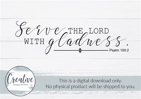 Serve the Lord With Gladness Svg,serve With Gladness Svg,wall Art Svg ...