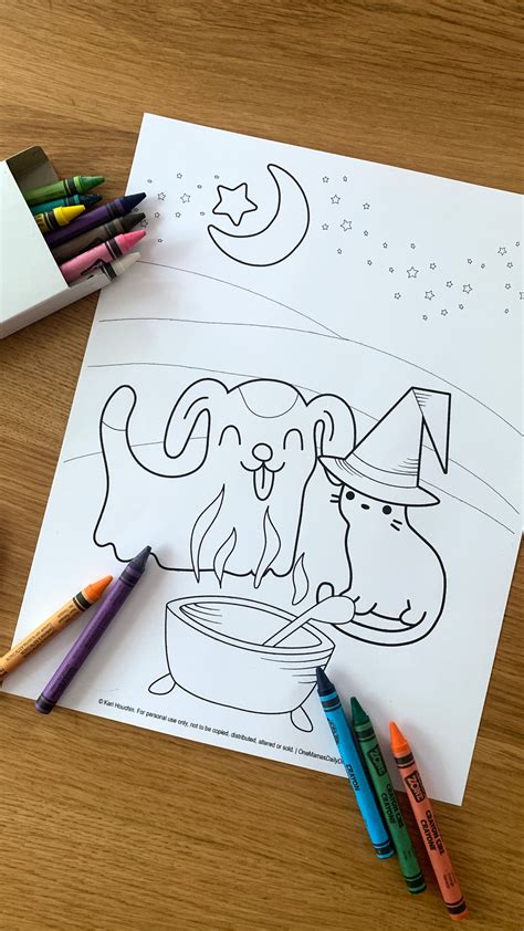 Printable Halloween Cat Coloring Pages