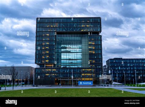 The corporate headquarters of Thyssenkrupp in the ThyssenKrupp Quarter ...