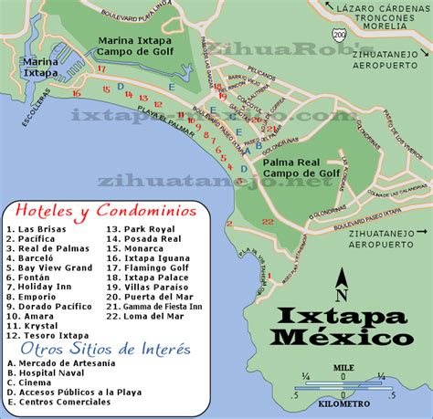 Map of Ixtapa, Guerrero, Mexico