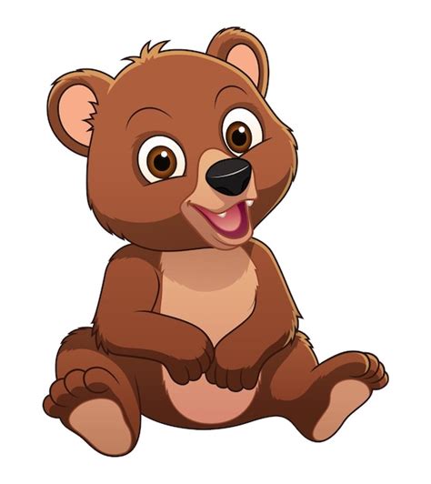 Premium Vector | Little Brown Bear Cartoon Animal Illustration