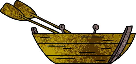 textured cartoon doodle of a wooden row boat 8756985 Vector Art at Vecteezy