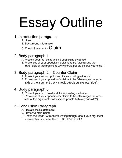 Argumentative Essay Outline